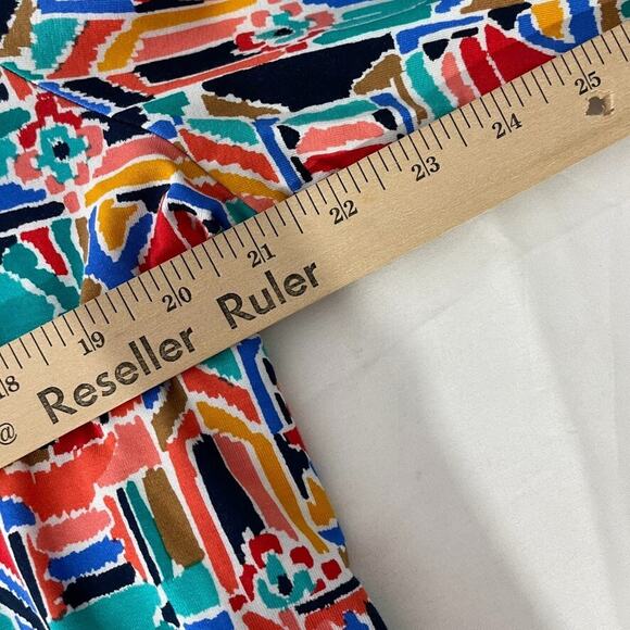 Ruby Rd Abstract Tie Front Top XL Multicolor Geometric Artsy Stretchy - Picture 6 of 7